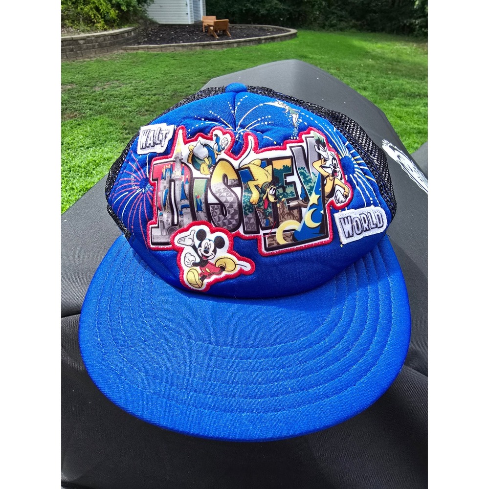 Walt Disney World Youth Trucker Hat Mickey‎ Mouse Blue Mesh Snapback Cap